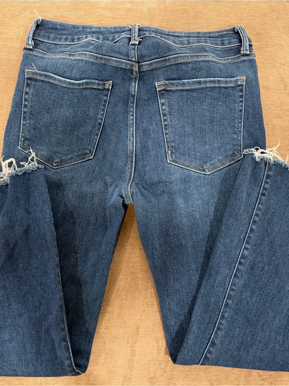 Just USA Salma Stretchy Cropped Flare Jeans Size 14 Blue High Rise Raw Hem - Picture 5 of 6